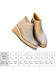 New Winter Wedges Women's Boots Ladies Round Toe 4cm Heel Zipper Comfortable Short Boots Ankle Boots Botas De Mujer Size 35-43