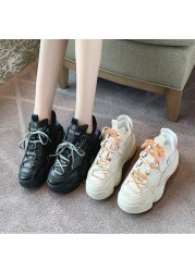 Alibaba female shoes 2021 new color matching casual sneakers thick bottom trendy fashion student shoes female Korean version