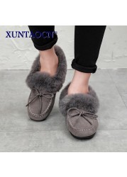 Winter Warm Brand Women Flat Sneakers Winter Plush Fur Female Loafers Faux Fur Female Casual Shoes Flats