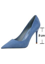 BIGTREE Suede Woman Pumps New High Heels For Women Office Shoes Fashion Stiletto Heels Women Basic Pump Plus Size 42 43