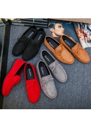 2022 Spring Summer New Men Loafers Comfortable Flat Casual Shoes Men Breathable Slip On Soft Leather Driving Shoes Moccasins