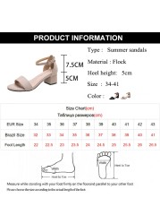 Rimocy 2022 Summer Women's Square Heel Sandals Black Ankle Strap Sandals Women's Open Toe Flat Shoes