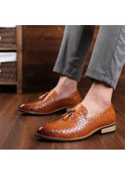Men's Leather Shoes Wedding Party Shoes Large Size Flat Oxford Office Shoes For Men