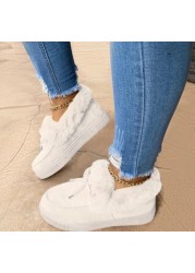 2021 winter thick bottom with fur warm cotton shoes women big size snow boots peas platform flat snow boots with socks