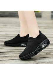 Ladies Women Air Cushion Shoes Lazy Shock Absorbing Shoes Lightweight Outdoor Casual Shoes