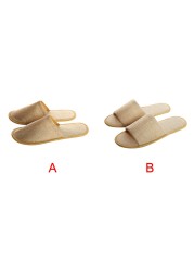 5 Pairs Home Guest Casual Disposable Adult Anti-slip Accommodation Linen Soft Slippers Travel Hotel Gift Unisex Spa Comfortable