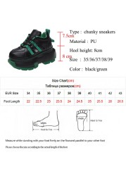 Lucifer High Platform Sneakers For Women Spring Autumn 8cm Chunky Heels Casual Shoes Woman Lace Up Vulcanized Shoes Female 2022