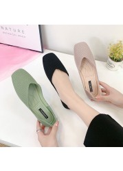 new women casual flat shoes spring summer ballet loafers slip on slips soft round toe loafers ladies vulcanized shoes