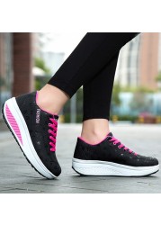 Ladies casual shoes rocking shoes platform casual shoes waterproof wedges sneakers sneakers