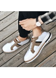 2021 new summer leather sneakers waterproof comfort casual flat bottom men shoes korean breathable non-slip casual shoes