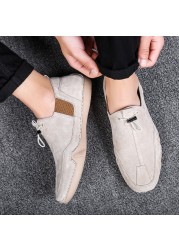 Hot summer new men's genuine leather loafers business shoes fashion casual soft non-slip driving shoes breathable non-slip shoes