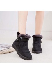 2021 women shoes waterproof boots for women zipper ankle chunky boots female winter snow boots women boots plus size botas mujer