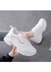 Women Sneakers 2021 Fashion Casual Shoes Comfortable Breathable White Flats Platform Female Sneakers Chaussure Femme