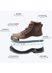 NOIPACE Men's Work Shoes Ankle Boots Indestructible Anti-Perforation Shoes Safety Shoes Sneakers Steel Toe Army Shoes