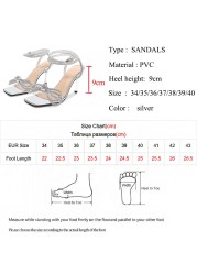 Lucifer Women Summer Crystal High Heels Sandals Wedding Party Shoes Femme Stiletto Heels Sandals De Mujer