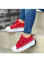 New Women Sneakers Thick Sole Shoes Woman Platform Sneakers Female Casual Sports Shoes Ladies Canvas Shoes Height Increase