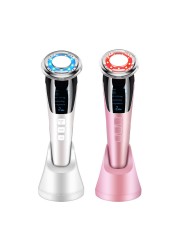 EMS Facial Massager LED Light Therapy Sonic Vibration Wrinkle Removal Skin Tightening Hot Cool Therapy Skin Care Beauty Device