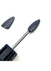 HYTOOS 1pc Tungsten Carbide Nail Drill Bit 3/32" Manicure Cutters Black Titanium Burr Nail Drill Accessories Nail Grinding Tools