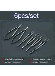 New Eye Microsurgery Instruments 12.5cm Scissors + Needle Holders + Forceps Stainless Steel Surgical Tool