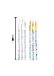 3pcs Acrylic French Stripe Nail Art Liner Brush Set Tips 3D Manicure Ultra-thin Line Drawing Pen UV Gel Brushes Painting Tools