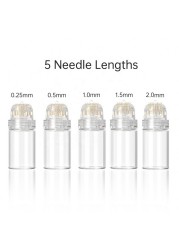 Newest Design Reusable Hydra Stamp 20 Pin Gold Titanium Needle Skin Care Anti Aging Whitening Bottle Roller Hydra Needle