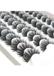 LE 20 Pairs Mink Eyelashes Fashion Handmade Cruelty-Free Soft Wispies 3D Fake Long Eye Lashes Extension False Eyelashes