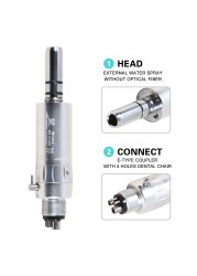 NSK Style Dental Slow Low Speed ​​External Single Water Spray Contra Angle Straight Air Motor Handpiece 4 Holes