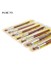 1pc Kolinsky Sable Acrylic Brush UV Gel Carving Brush Pen Liquid Powder DIY Nail Drawing Flat Round Red Wood Nail Art Brush