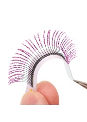 12 Strips Mix Colors Fashion Glitter Eyelash Extensions C Curl 0.15mm Shiny Colorful False Eyelash Individual Lashes For Makeup