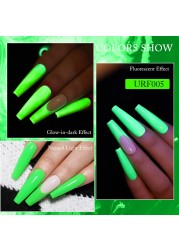 ur sugar 7.5ml neon luminous gel nail polish green fluorescent glow in the dark semi permanent soak off uv gel nail art varnish