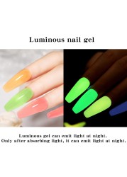 ur sugar 7.5ml luminous gel nail polish glow in the dark color semi permanent soak off uv varnish gel fluorescent nails art