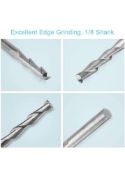 10 قطعة بت التوجيه 1/8In قطع قطر شقة الأنف نهاية مطحنة التنغستن الصلب Endmill 2 المزامير 3.175 مللي متر دوامة Upcut قاطعة المطحنة