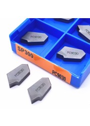 10pcs SP200 NC3020/NC3030/PC9030 SP300 NC3020/NC3030/PC9030 SP400 NC3020/NC3030/PC9030 grooving carbide turning insert