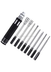 Steel 8 in 1 Screwdriver Set RC Repair Tool Kit Hexagon Socket for RC Car Drone Plane Hex Philips Screwdriver Socket Hexagonal N09 19