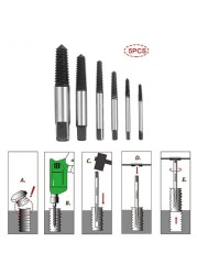 Damaged Broken Screw Remover Extractor Drill Bits 5/6pcs Steel Durable Easy Out Remover Center Drill Damaged Bolts Removal Tool