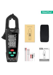 Mastfuyi Digital Clamp Meter Large Screen Multimeter 9999 Counts AC Voltage Current Capacitance Auto Error Correction Gear