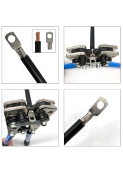 Cable Tying Tool Kit Brass Lever Annular End Crimping Pliers HX-50B 6.0 - 50mm 2 Car Battery Connector 60/100pcs Box