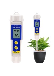 EC-315 Soil Meter 2 in 1 Soil EC and Temperature Meter Waterproof 0 ~ 4.00 mS/cm Multipurpose Conductivity Tester with ATC 50% Off