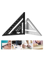 Triangle Ruler 7 Inch Aluminum Alloy Angle Protractor Velocity Metric Square Measuring Ruler for Building Tools Framing Gauges