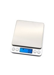 Mini Portable Electronic Scale, 0.01/500g, 3000/0.1g LCD Display for Jewelry Weighing, Kitchen and Mail Scale