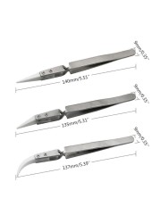 Stainless Steel Ceramic Tweezers, Magnetic Acid Resistant Tweezers, Precision Clamp, Contrasting Conical Elbow, Direct Connection