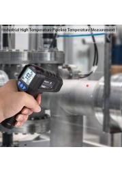 Non-contact laser thermometer infrared thermometer gun digital thermometer 600 ℃ LCD thermometer ℃/℉ light alarm