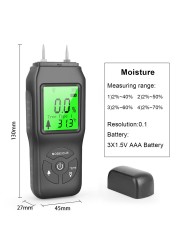 Portable Handheld Two Pin Type Wood Moisture Meter With Timber Digital LCD Display Paper Hygrometer Hygrometer Quick Sensor