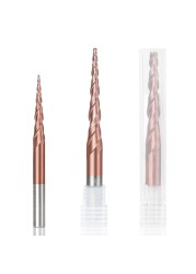 XCAN Ball Nose Tapered End Mills HRC62 Carbide CNC Carving Bits Engraving Router Bits R0.25-R2.0 Wood Metal Milling Cutter Endmill