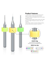 PCB Drill Bit 30pcs 0.1-1.0 1.1-2.0 2.1-3.0mm Set Micro Drill Gun for Drill PCB Circuit Board Carbide Drill Bit