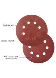 100pcs 5 inch 125mm round emery eight hole sanding disc set 80-3000 hook and loop abrasive sander paper use for polishing tools