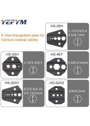 HS-05H Coaxial Cable Crimping Pliers Kit for SMA/BNC RG58, 59, 62, 174,8, 11, 188, 233 and Crimper Cutter Stripper Tools