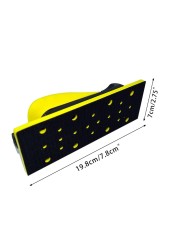 M89B Vacuum Hand Sanding Block 19.8x7cm/7.80x2.76'' Poly Foam Foam Hand Grinding Block Dust-free Multi-hole Hook And Loop Sanding Disc