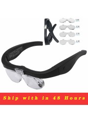 Magnifying Glasses Magnifying Glasses 1.5x 2.5X 3.5X 5.0X USB Rechargeable With LED Light For Reading Jewelry Watches Repair Wearing