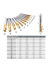 1.5-6.0 مللي متر قاطعة المطحنة مجموعة 7 قطعة/11 قطعة متري 4 المزامير التيتانيوم عالية السرعة الصلب نك مطحنة للخشب المعادن أدوات قطع وطحن